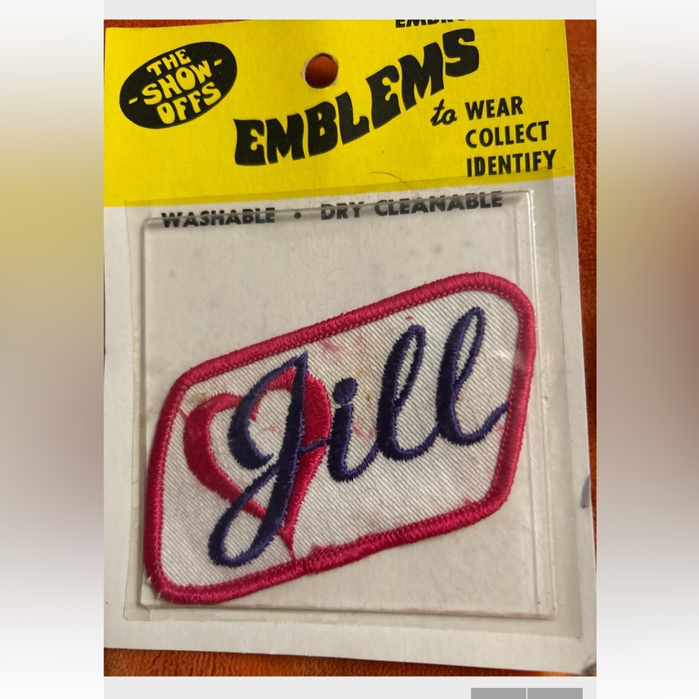 Emblems Patch 'The Show Offs' vintage 70s name Jill